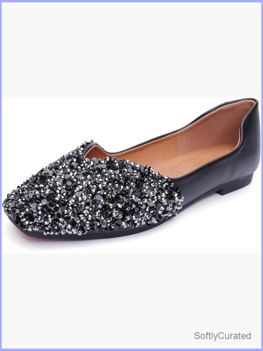 Rhinestone Ballet Flats Women's Dress Shoes Comfortable Slip On Low Heel